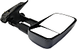 2007-2013 Chevrolet Avalanche - Passenger Side Towing Mirror, Manual Adjust, Non-Heated, Manual Folding, Textured Black, No Signal Light, Without Memory Recall, No Puddle Light, No Auto-Dimming, With Blind Spot Glass