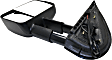 Driver Side Towing Mirror, Power Adjust, Heated, Manual Folding, Textured Black, No Signal Light, No Memory, No Puddle Light, No Auto-Dimming, With Blind Spot Glass