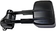 Driver Side Towing Mirror, Power Adjust, Heated, Manual Folding, Textured Black, No Signal Light, No Memory, No Puddle Light, No Auto-Dimming, With Blind Spot Glass