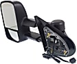 Driver Side Towing Mirror, Power Adjust, Heated, Manual Folding, Textured Black, No Signal Light, No Memory, No Puddle Light, No Auto-Dimming, With Blind Spot Glass