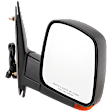 2003-2007 Chevrolet Express 3500 - Passenger Side Mirror, Power Adjust, Heated, Manual Folding, Textured Black, In-housing Signal Light, No Memory, No Puddle Light, No Auto-Dimming, No Blind Spot Feature