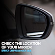 Passenger Side Mirror, Manual Adjust, Non-Heated, Manual Folding, Textured Black, No Signal Light, No Memory, No Puddle Light, No Auto-Dimming, With Blind Spot Glass