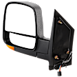 2022 GMC Savana 3500 LT - Driver Side Mirror, Power Adjust, Heated, Textured Black, Manual Folding, In-housing Signal Light, With Blind Spot Glass, No Memory, No Puddle Light, No Auto-Dimming