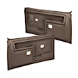 12-45WS-DBR Front, Driver and Passenger Side Door Trim Panel - Dark Brown Power Windows with Slide Locks