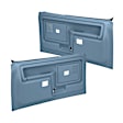 12-45WS-LBL Front, Driver and Passenger Side Door Trim Panel - Blue Power Windows with Slide Locks