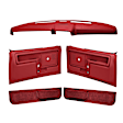 12-108CL-RD Interior Restoration Kit - Red,  Dash Cap, Door Panel, Kick Panel, Direct Fit, Kit