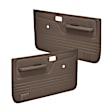 12-50N-DBR Front, Driver and Passenger Side Door Trim Panel - Dark Brown No Power