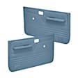 1988 Ford Bronco II - Front, Driver and Passenger Side, Door Trim Panel, No Power Only; Padded Armrest; New Fasteners, Blue