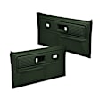 18-34W-GRN Front, Driver and Passenger Side Door Trim Panel - Dark Green Power Windows Only
