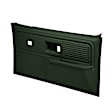 18-34W-GRN Front, Driver and Passenger Side Door Trim Panel - Dark Green Power Windows Only