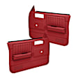 18-45N-RD Front, Driver and Passenger Side Door Trim Panel - Red No Power