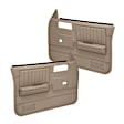 18-45W-MBR Front, Driver and Passenger Side Door Trim Panel - Medium Brown Power Windows Only
