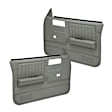 18-45W-MGR Front, Driver and Passenger Side Door Trim Panel - Medium Gray Power Windows Only