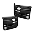 18-59F-BLK Front, Driver and Passenger Side Door Trim Panel - Black Full Power
