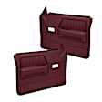 22-55F-MR Front, Driver and Passenger Side Door Trim Panel - Maroon Full Power