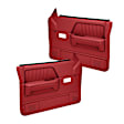 22-55F-RD Front, Driver and Passenger Side Door Trim Panel - Red Full Power