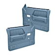 22-55N-LBL Front, Driver and Passenger Side Door Trim Panel - Blue No Power