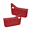 27-35-RD Front, Driver and Passenger Side Door Trim Panel - Red No Power