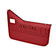 27-35-RD Front, Driver and Passenger Side Door Trim Panel - Red No Power