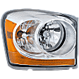 Passenger Side Headlight, with Bulb, Halogen, Clear Lens, Chrome Interior