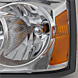 Driver Side Headlight, with Bulb, Halogen, Clear Lens, Chrome Interior