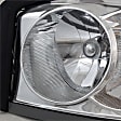 Driver Side Headlight, with Bulb, Halogen, Clear Lens, Chrome Interior