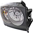 Passenger Side Headlight, with Bulb, Halogen, Clear Lens, Black Interior
