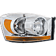 Passenger Side Headlight, with Bulb, Halogen, Chrome Interior