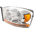 Driver Side Headlight, with Bulb, Halogen, Chrome Interior