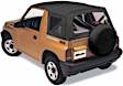 2002 Chevrolet Tracker - Replace-A-Top Soft Top, Without Frame (Requires Factory Frame), No Door Skins Included; For OEM  Hardware, Black, Dual-layer poly-cotton vinyl