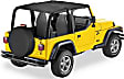 2000 Jeep Wrangler - Header Extended Safari Style Bikini Top Black Denim