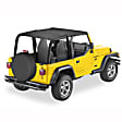 2000 Jeep Wrangler - Header Extended Safari Style Bikini Top Black Denim
