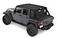 53901-17 Halftop Soft Top, Black Premium Twill, Fit's 4 Door Models Only
