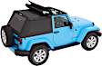 2014 Jeep Wrangler - Trektop Fastback, Soft Top, Black diamond, With Frame (Frame Included), Heavy Duty SailCloth