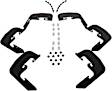 DZ16317 Running Board Mounting Kit - Powdercoated Textured Black, Steel, Direct Fit, Kit
