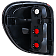 2001-2003 Dodge Grand Caravan - Passenger Side Tail Light, without Bulb, Halogen, Clear and Red Lens