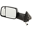 Driver Side Towing Mirror, Power Adjust, Heated, Power Folding, Textured Black, In-housing Signal Light, No Memory, With Puddle Light, With Blind Spot Glass, With Temperature Sensor