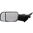 Driver Side Towing Mirror, Power Adjust, Heated, Manual Folding, Chrome, In-housing Signal Light, With Memory, With Puddle Light, No Auto-Dim, With Blind Spot Glass