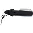 Driver Side Towing Mirror, Power Adjust, Heated, Manual Folding, Chrome, In-housing Signal Light, With Memory, With Puddle Light, No Auto-Dim, With Blind Spot Glass