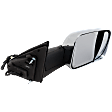 Passenger Side Towing Mirror, Power Adjust, Heated, Manual Folding, Chrome, In-housing Signal Light, With Memory, With Puddle Light, No Auto-Dim, With Blind Spot Detection in Glass