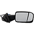 Passenger Side Towing Mirror, Power Adjust, Heated, Manual Folding, Textured Black, In-housing Signal Light, With Memory, With Puddle Light, No Auto-Dim, With Blind Spot Glass