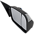 Passenger Side Towing Mirror, Power Adjust, Heated, Manual Folding, Textured Black, In-housing Signal Light, With Memory, With Puddle Light, No Auto-Dim, With Blind Spot Detection in Glass