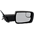 Passenger Side Mirror, Power Adjust, Heated, Power Folding, Textured Black, In-housing Signal Light, No Memory, With Puddle Light, No Auto-Dim, With Blind Spot Glass