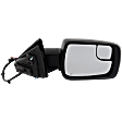 Passenger Side Mirror, Power Adjust, Heated, Power Folding, Textured Black, In-housing Signal Light, No Memory, With Puddle Light, No Auto-Dim, With Blind Spot Glass