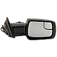 Passenger Side Mirror, Power Adjust, Heated, Power Folding, Textured Black, In-housing Signal Light, No Memory, With Puddle Light, No Auto-Dim, With Blind Spot Detection in Glass