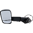 Driver Side Towing Mirror, Power Adjust, Heated, Power Folding, Textured Black, In-housing Signal Light, No Memory, With Puddle Light, No Auto-Dim, With Blind Spot Glass