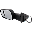 Driver Side Towing Mirror, Power Adjust, Heated, Power Folding, Textured Black, In-housing Signal Light, No Memory, With Puddle Light, No Auto-Dim, With Blind Spot Detection in Glass