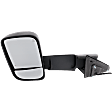 Driver Side Towing Mirror, Power Adjust, Heated, Power Folding, Textured Black, In-housing Signal Light, No Memory, With Puddle Light, No Auto-Dim, With Blind Spot Detection in Glass