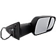 Passenger Side Towing Mirror, Power Adjust, Heated, Power Folding, Textured Black, In-housing Signal Light, No Memory, With Puddle Light, No Auto-Dim, With Blind Spot Detection in Glass