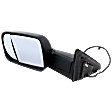 Driver Side Towing Mirror, Power Adjust, Heated, Manual Folding, Textured Black, In-housing Signal Light, No Memory, With Puddle Light, No Auto-Dim, No Blind Spot Feature